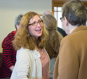 congregation members talking