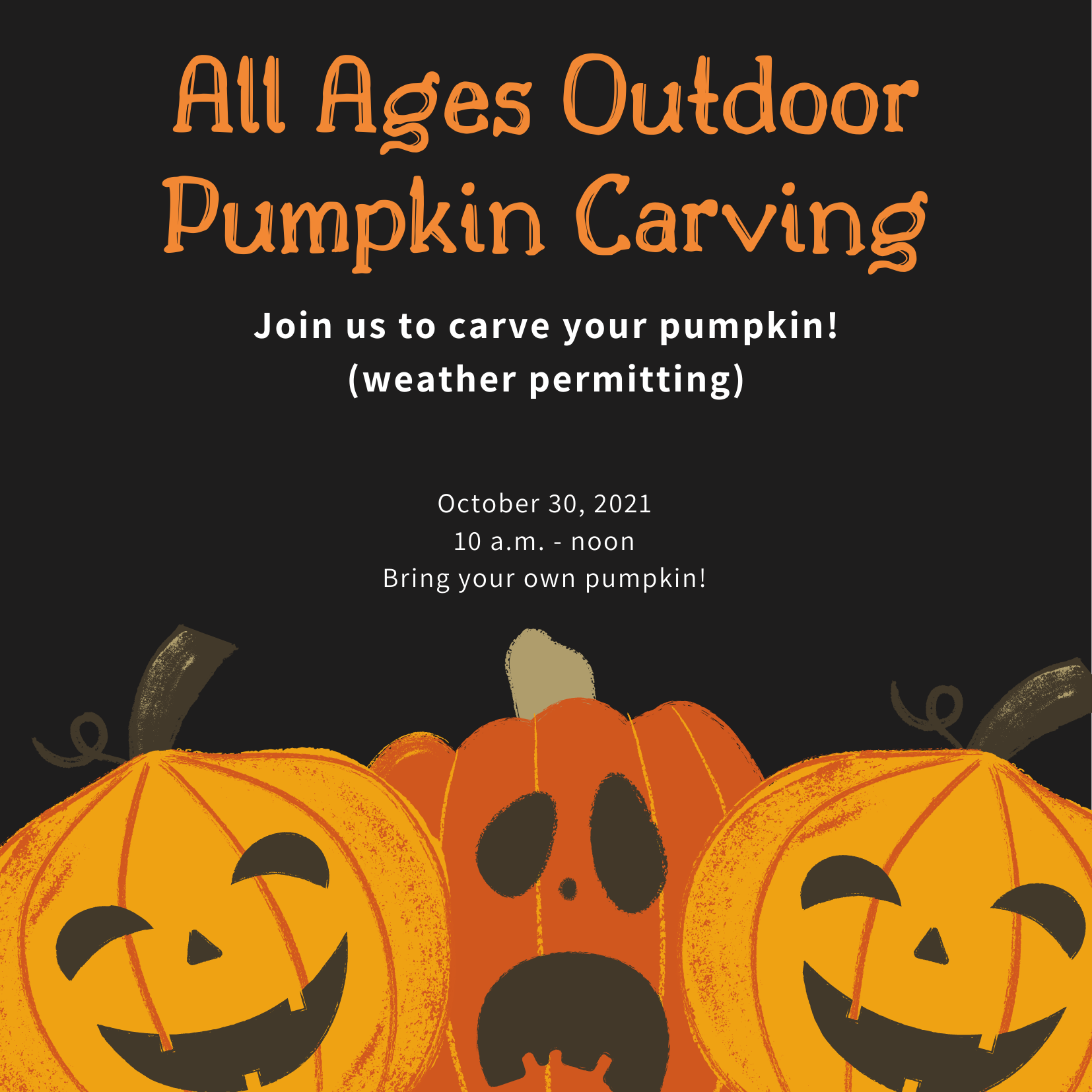 All Ages Outdoor Pumpkin Carving